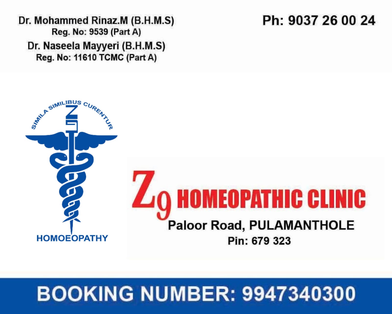Z9 Homoeopathic Clinic Pulamanthole